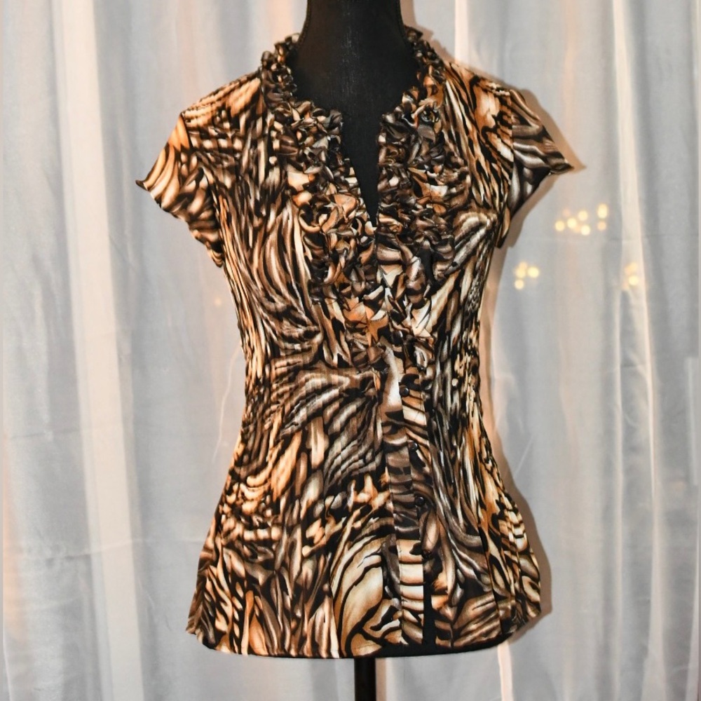 East 5th Animal Print Blouse Size S